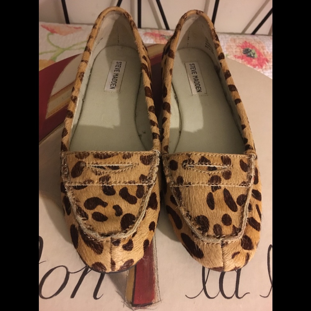 Steve Madden Leopard Hair Loafers - Size 7